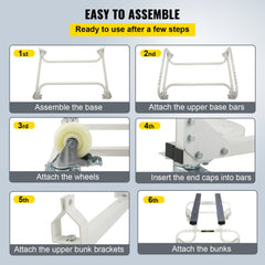Bostome Jet Ski Dolly with adjustable bunks and smooth casters for easy transport and storage.