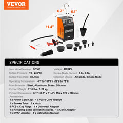 Bostome Automotive Smoke Machine Leak Detector with built-in air pump and dual detection modes.