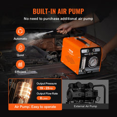 Bostome Automotive Smoke Machine Leak Detector with dual gauges and complete accessory kit.