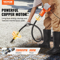 Bostome 800W electric concrete vibrator with a 6.6ft shaft and 1.81 inch vibrating head.