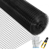 Bostome 16 gauge welded wire fence roll with 1" mesh, vinyl coated for durability and pest protection.