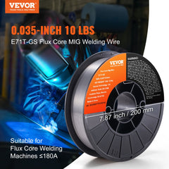 Spool of 0.035-inch E71T-GS flux core MIG welding wire, 10 lb, gasless.
