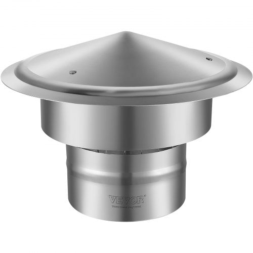 Silver 6-inch 304 stainless steel chimney rain cap, 11.81 inches wide.