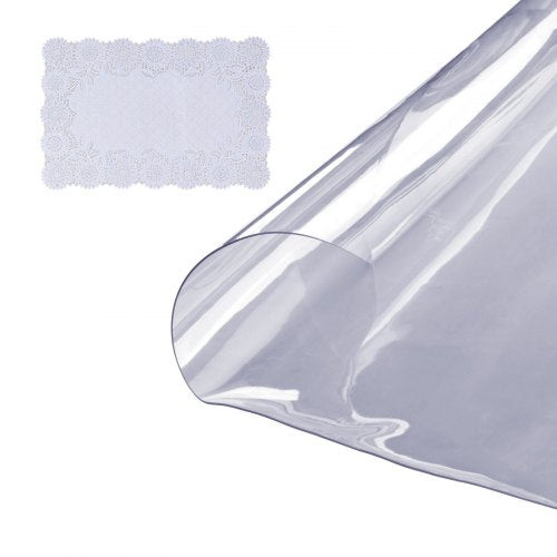 Clear PVC table cover protector, 42 inches round and 1.5mm thick, for durable table safeguarding.