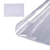 Clear PVC table cover protector, 42 inches round and 1.5mm thick, for durable table safeguarding.