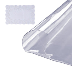 48-inch round clear PVC table protector, 1.5mm thick and waterproof.