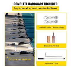 Green mesh safety cover for inground pools, measuring 20x38 feet, with brass anchors.