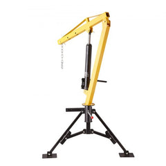 Bostome hydraulic pickup truck crane with 1000 lbs capacity and 360° swivel hitch mount.