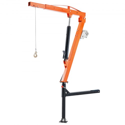 Bostome hydraulic pickup truck crane hoist with 500 lbs capacity and 360° swivel for efficient lifting.