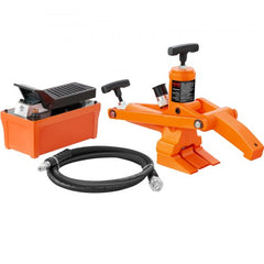 Heavy-duty steel foot pump hydraulic tire bead breaker with a 71.3-inch hose and claw grip.