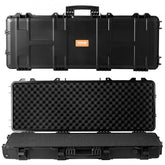 Bostome 42" tactical hard rifle case with wheels, IP67 waterproof and crushproof design.
