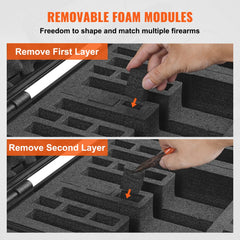 Black waterproof hard pistol case with pre-cut foam and TSA-approved security features.