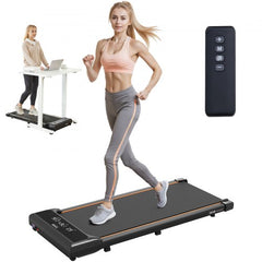 Bostome S7 Under Desk Walking Pad Treadmill in matte black with a slim design and remote control.