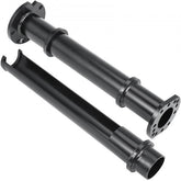 Two black metal rear axle bearing puller tools with C-clamps and flanges for Toyota trucks.
