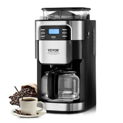 Bostome 12-cup drip coffee maker with built-in grinder and 24-hour auto brew timer.