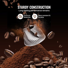 Sturdy, wear-resistant burr grinder with premium materials for long-lasting coffee grinding performance.