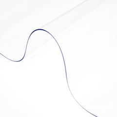 Clear PVC table protector measuring 44x90 inches, 1.5mm thick, suitable for various surfaces.