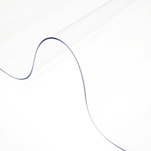 Clear PVC table cover protector, 46x96 inches, 2mm thick, ideal for preventing spills and scratches.