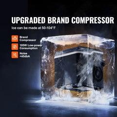 Bostome Countertop Ice Maker in black, producing bullet ice with a self-cleaning feature.