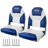 Bostome high back folding boat seats in a 2-pack with waterproof PVC and sponge cushioning.
