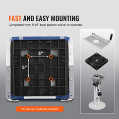 Two waterproof PVC and sponge high back folding boat seats in a 2-pack.