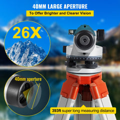 Bostome 26X Automatic Optical Level with IP54 waterproof design and 26X magnification.