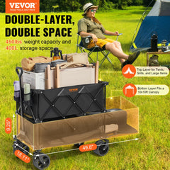 Bostome Double Decker Wagon with two storage compartments and all-terrain tires.