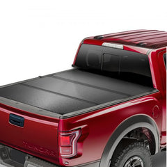 Bostome Tri-Fold Tonneau Cover for 2014-2024 Toyota Tundra with heavy-duty aluminum and LED light.