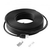 Bostome self-regulating pipe heating cable, 140FT long with a 6FT power cord for easy installation.
