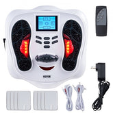 Bostome EMS TENS Foot Circulation Stimulator with remote and electrode pads for foot pain relief.