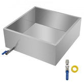 24x24x9.5 inch stainless steel maple syrup evaporator pan with blue valve.