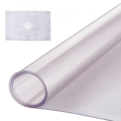 Frosted PVC table protector measuring 36x60 inches and 1.5mm thick for surface protection.
