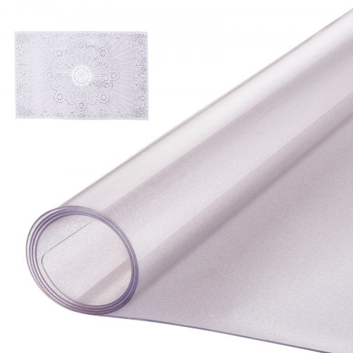Frosted PVC table protector, 42x60 inches, 1.5mm thick, suitable for dining or office use.