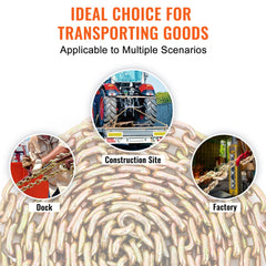 Bostome G80 transport chain, 5/16"x20', with grab hooks and rust-resistant coating.