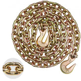 Bostome G80 Binder Chain, 3/8" x 10.3', with hooks and a 7100 lbs working load limit.