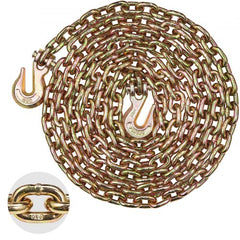 Bostome G80 binder chain with hooks, 5/16" diameter and 14.2' length, for heavy-duty towing.