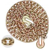 Bostome G80 Binder Chain, 5/16" x 10.3', with clevis hooks and galvanized steel finish.