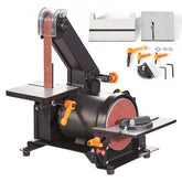 Bostome 5" disc and 1"x30" belt sander combo with adjustable worktable and steel base.