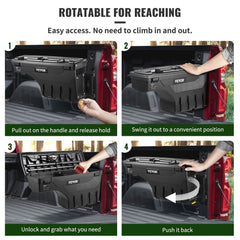 Bostome truck bed storage tool box with matte black finish for 2019-2020 Silverado 1500.