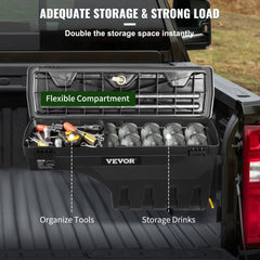 Bostome truck bed storage tool box with matte black finish for 2019-20 Silverado 1500.