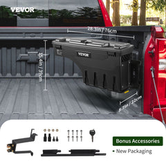 Bostome truck bed storage tool box for 2019-20 Silverado 1500 with matte black finish.