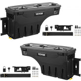 Black Bostome truck bed tool boxes for Dodge Ram 1500, left and right sides with locks and mounting hardware.
