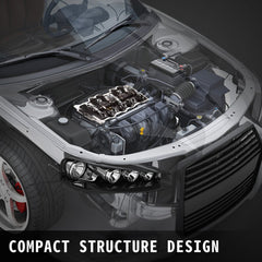 Bostome cylinder heads for 6.4L Powerstroke engine in Ford F250-F550, showing compact structure design.