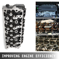 Bostome cylinder heads for 6.4L Powerstroke engine, shown assembled with valves and ports.