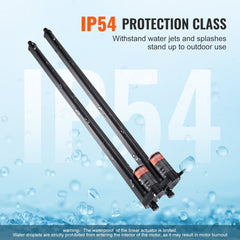 30-inch high-speed linear actuator kit with 220lbs capacity and IP54 protection rating.