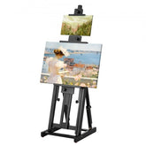 Bostome H-Frame Studio Easel in beechwood, adjustable for canvases up to 77 inches.