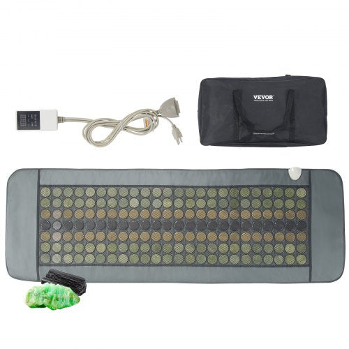 Bostome Far Infrared Heating Pad featuring jade and tourmaline stones in a large mat design.