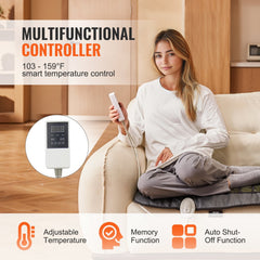 Bostome far infrared heating pad featuring jade and tourmaline stones in a large mat design.