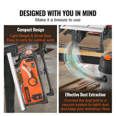 Bostome 10" table saw with 4500 RPM motor and 25-inch rip capacity for precise woodworking cuts.