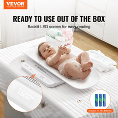 Digital baby scale with Bluetooth, detachable tray, and stable non-slip feet for weight tracking.